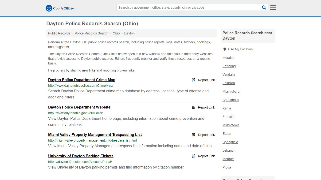Police Records Search - Dayton, OH (Accidents & Arrest Records)